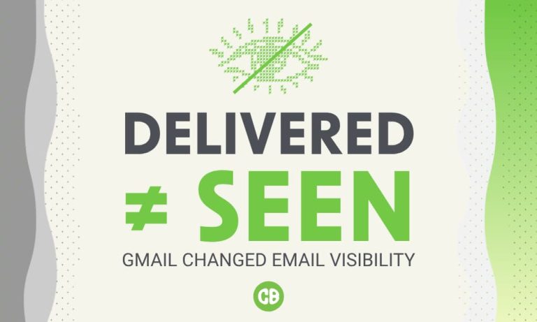 Graphic reading “Delivered ≠ Seen,” highlighting how Gmail inbox visibility affects email engagement beyond delivery.